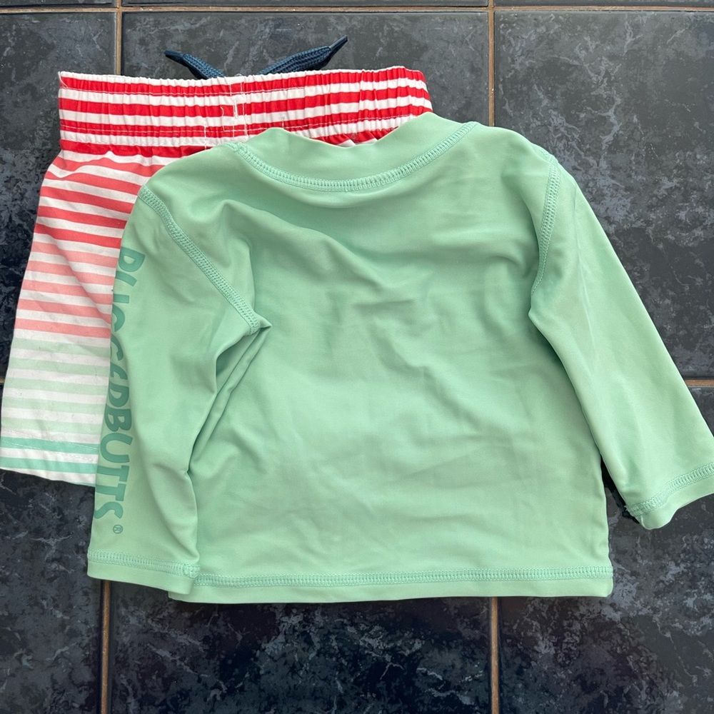 Rugged Butts 3-6 month Swim trunks & rash guard. - Picture 4 of 4